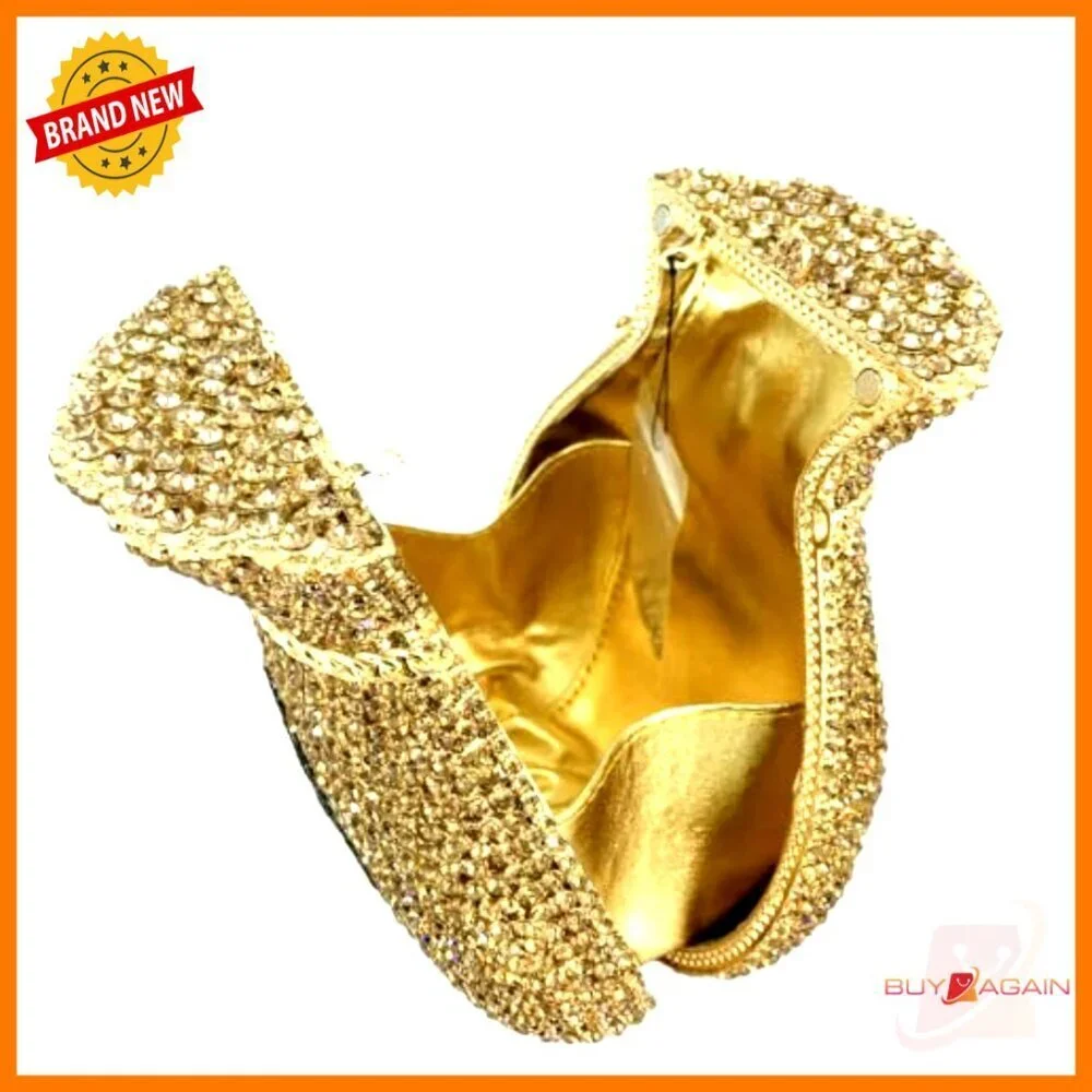 Mini Crystal Clutch Evening Bag with Chain Strap for Parties Weddings